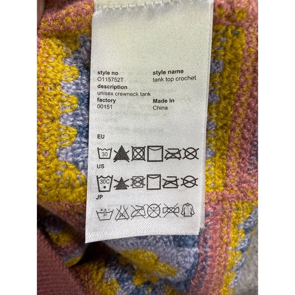 WeSC Crochet Sweater Vest Men S / Women M Granny Square Cottagecore Grandmacore